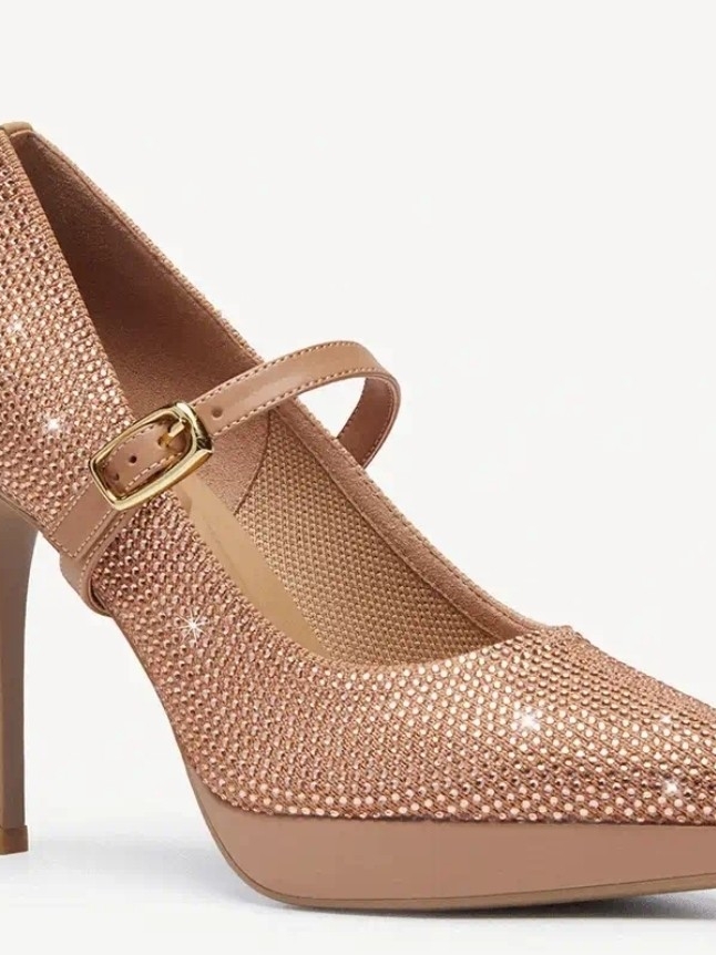 Styleflex Pointed Toe Heeled Platform Pump W/ Removable Strap